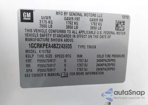 2011 Chevrolet Silverado 1500 Work Truck from USA, damaged, VIN 1GCRKPEA4BZ243935